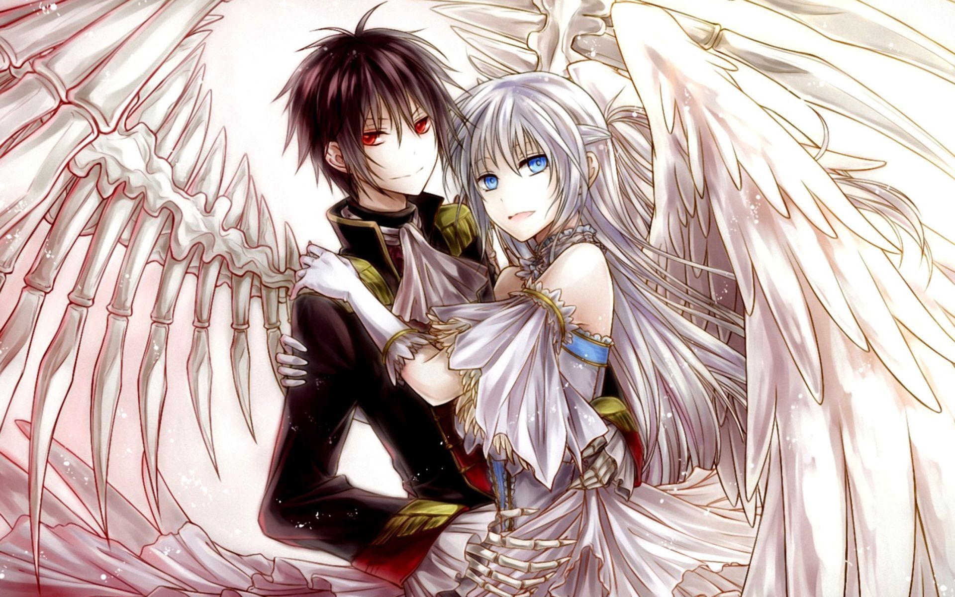 anime angel boy and demon girl love