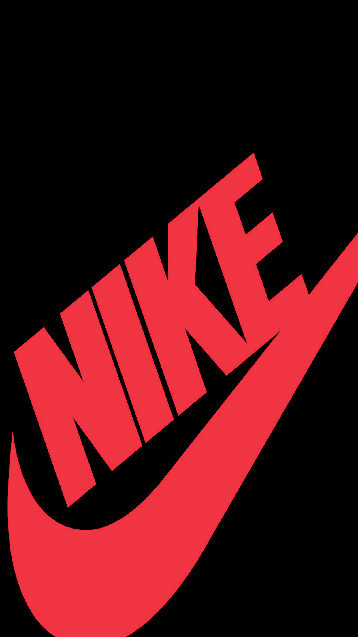 red and black nike sign