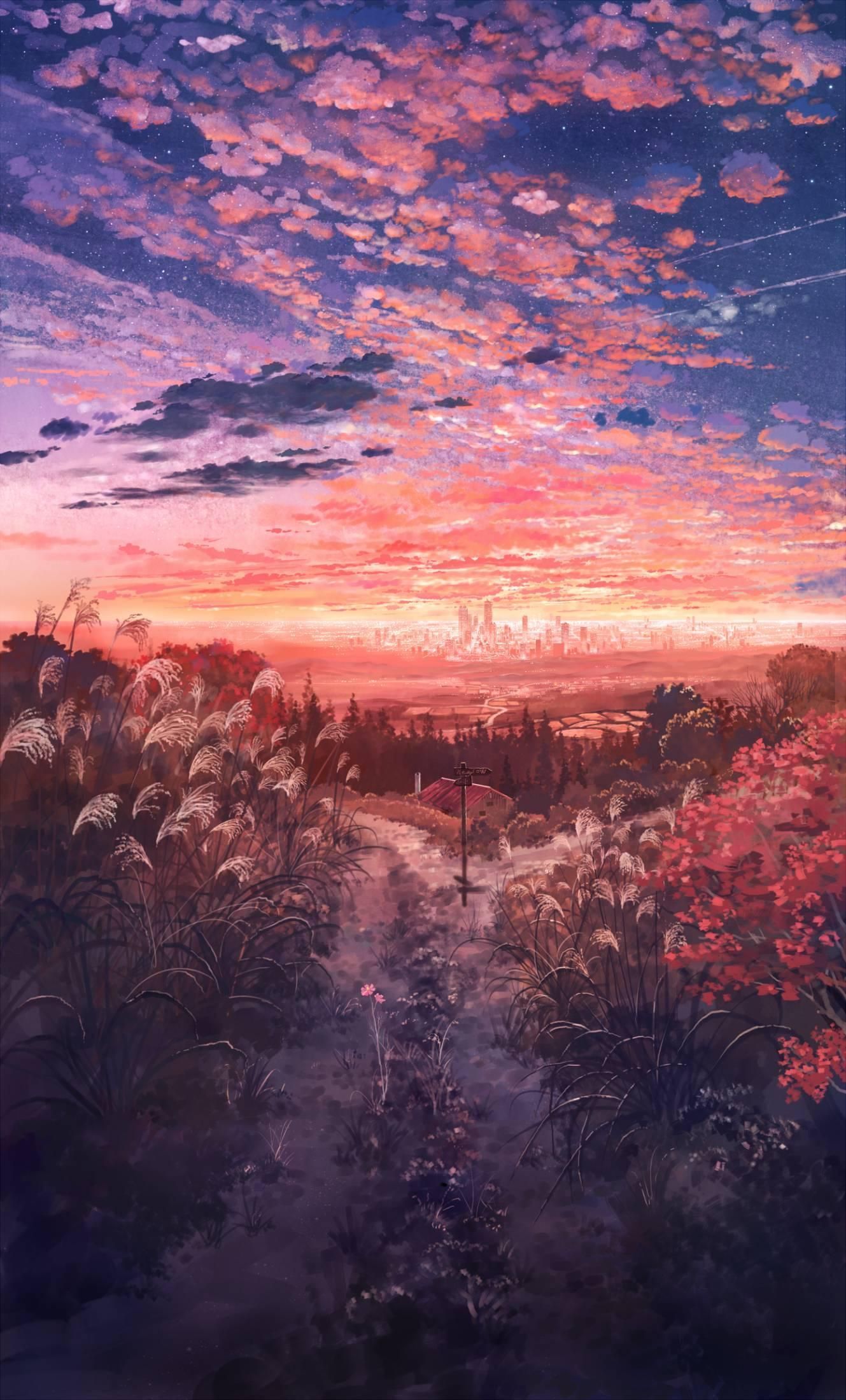 Anime Landscape Phone Wallpaper  Mobile Abyss