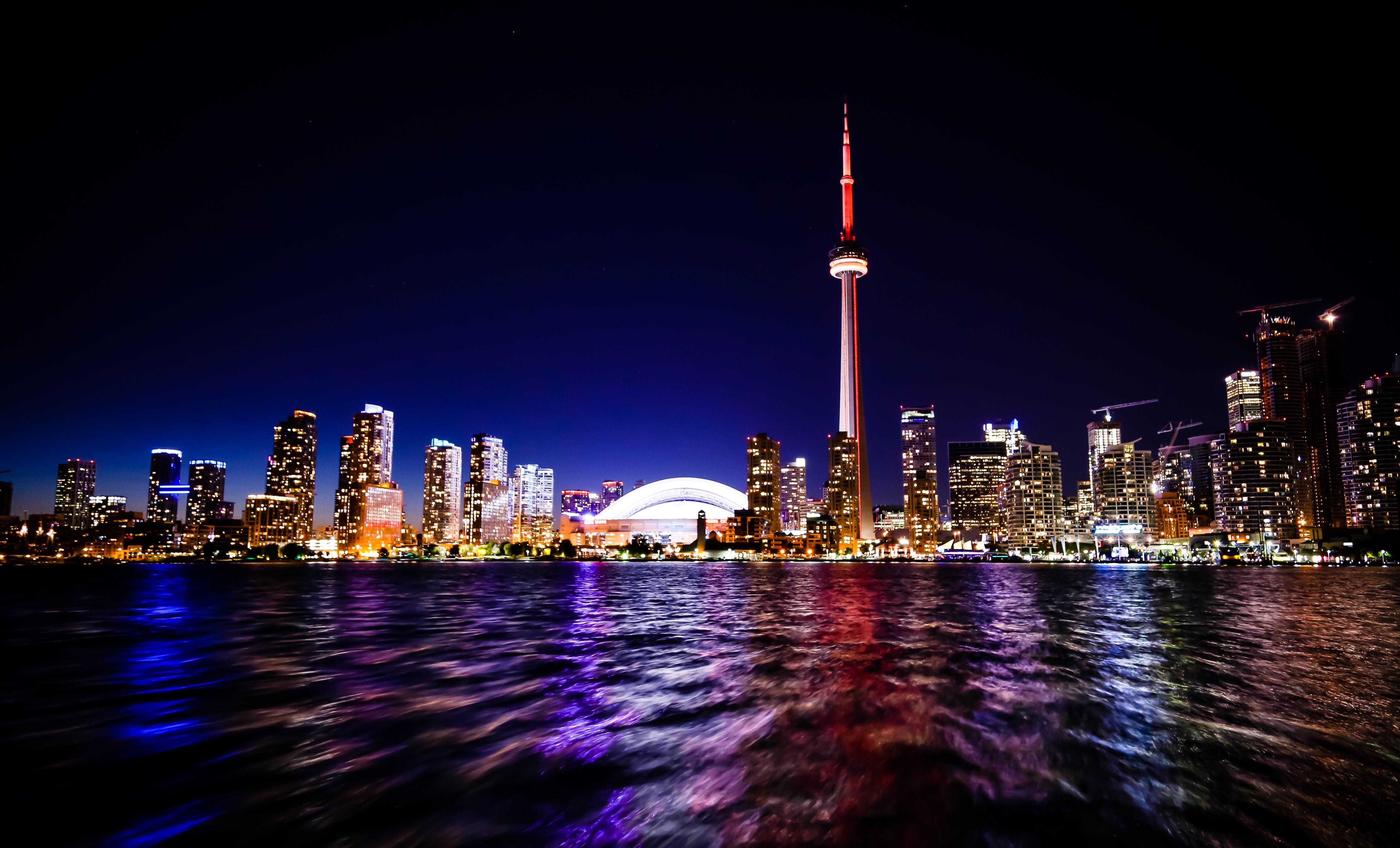 Skyline, CN Tower at night, Toronto, Can... | Stock Video | Pond5