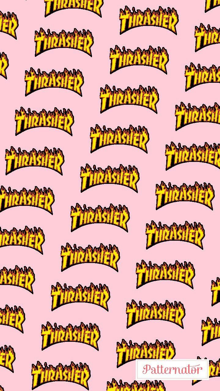 Download Thrasher Magazine Pink Skateboard Logo Wallpaper  Wallpaperscom
