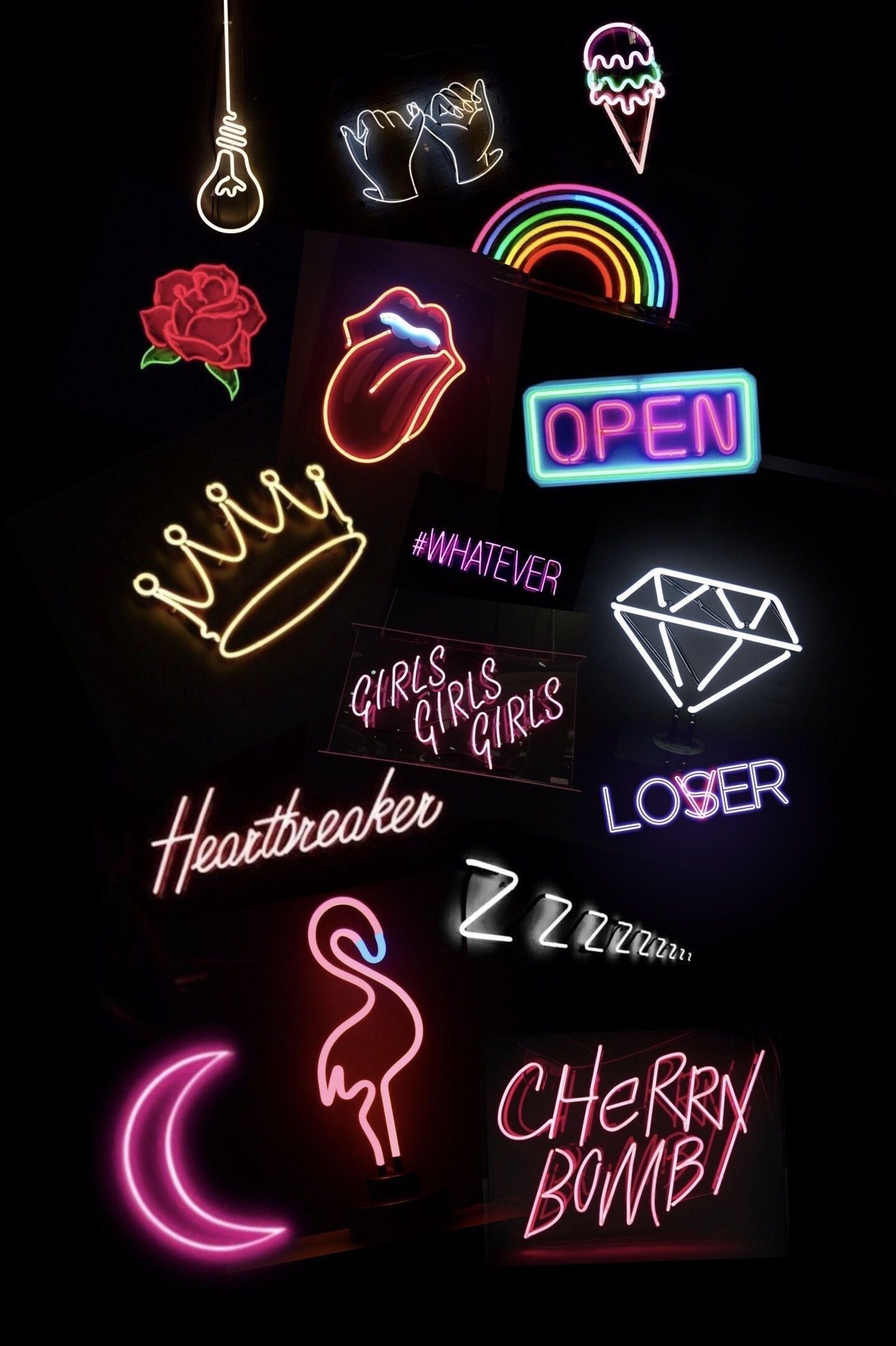 Aesthetic Neon Sign Desktop Wallpaper / Dark galaxy amoled abstract ...