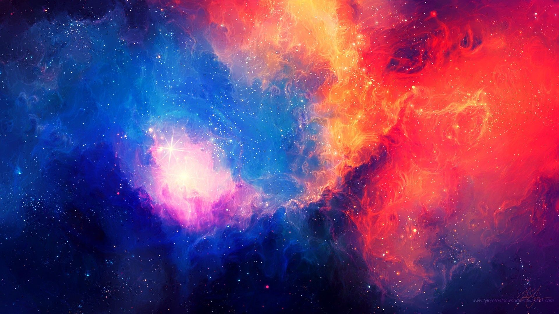 Premium AI Image | Planet over glowing nebula on colorful space background