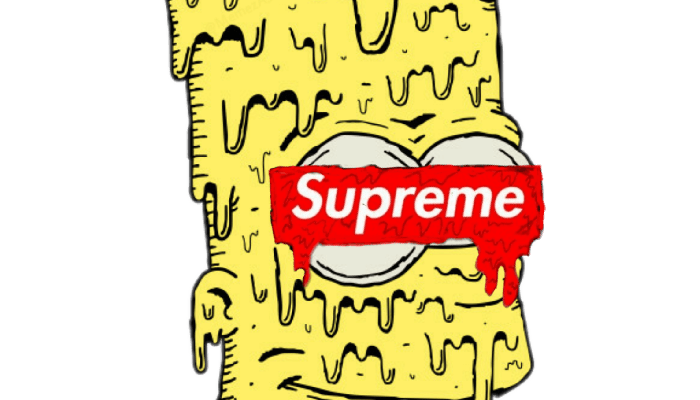 White Bart Simpson Supreme Wallpaper