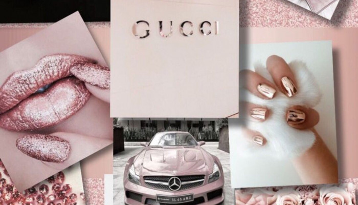 Gucci Rose Gold Aesthetic Wallpaper