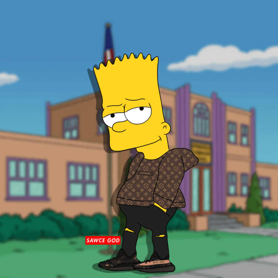 894x894 Hood Bart Simpson Supreme Wallpapers - Top Free Hood Bart Simpson