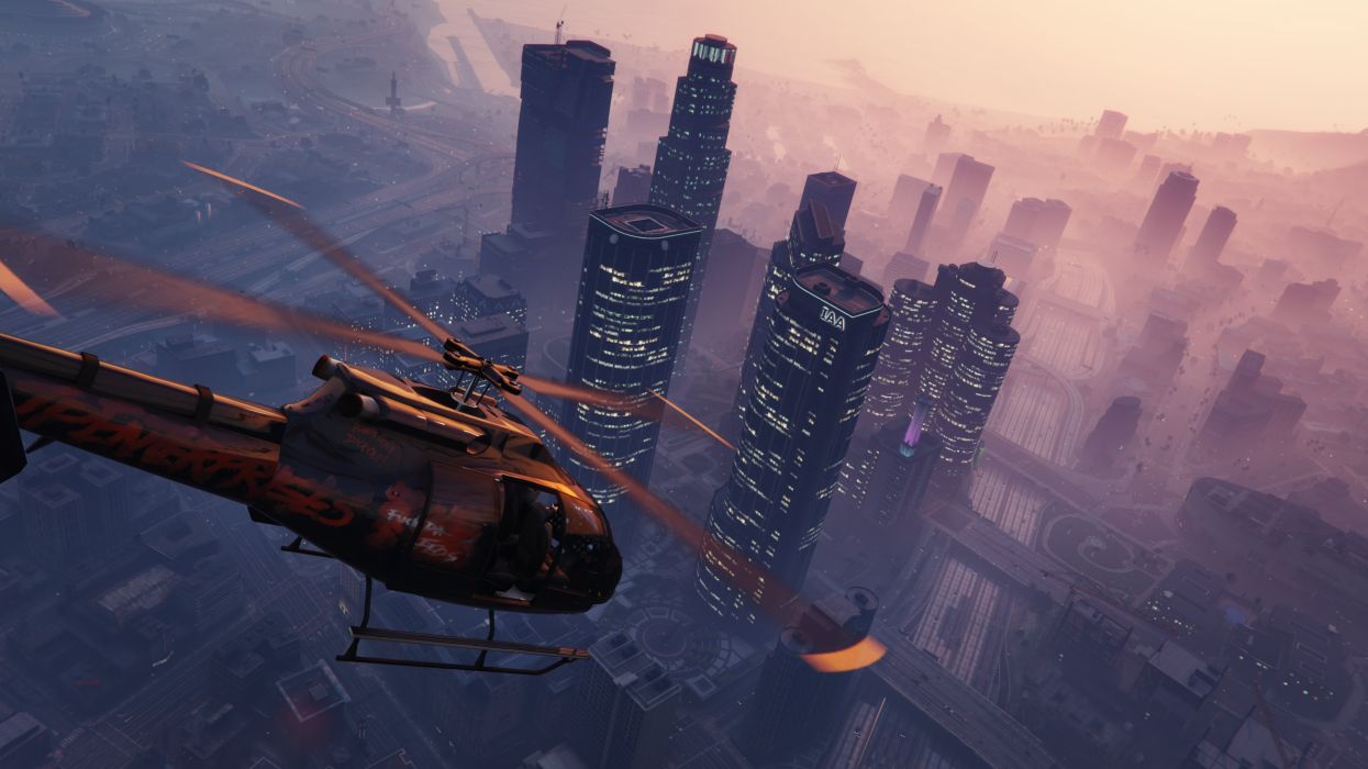 1245x700 Grand theft auto v gta 5 helicopter sky building wallpaper