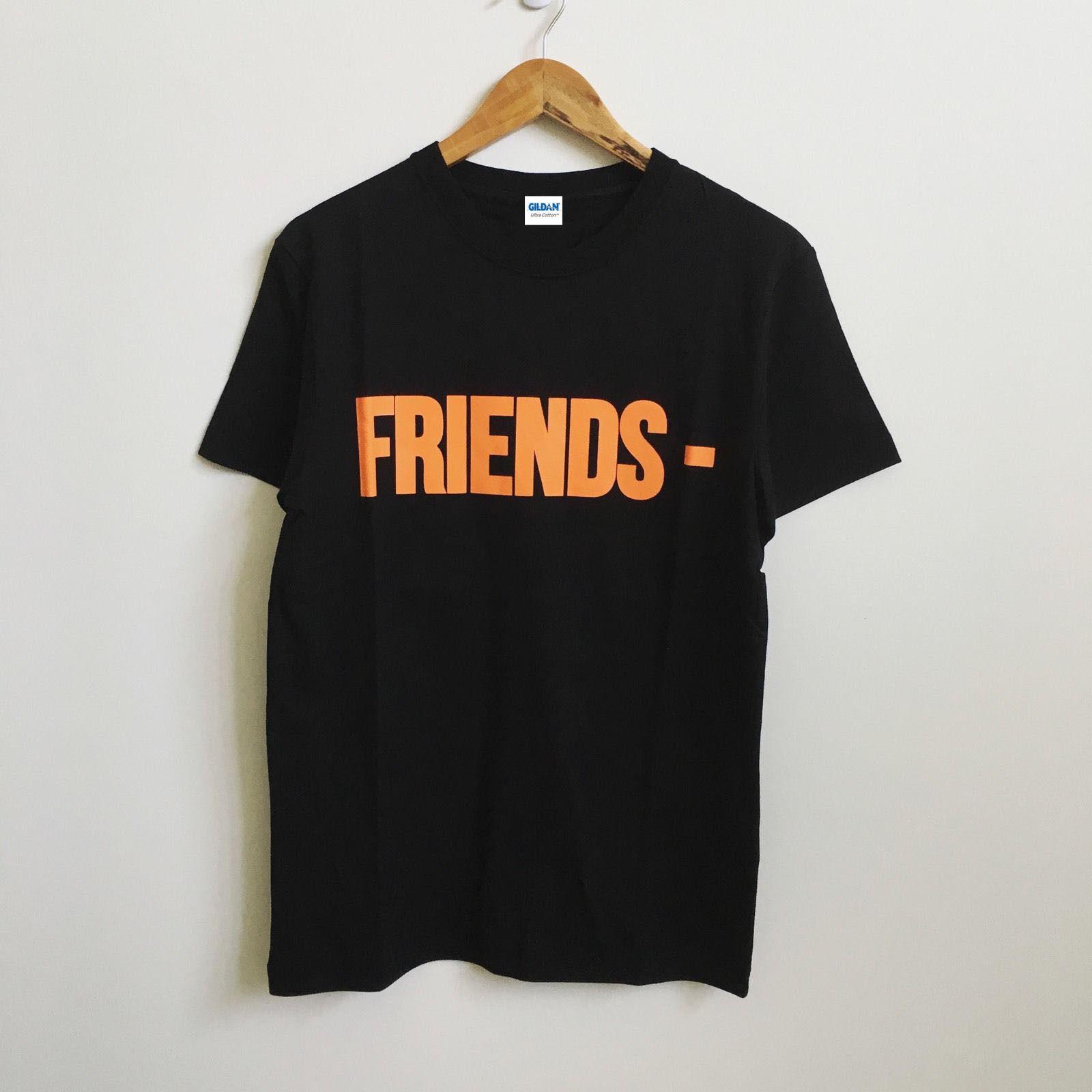 1600x1600 VLONE TEE Logo Friends BLACK NEWT-Shirt (ALL SIZE) ASAP Round Neck man s  mens Cotton T-shirt O-neck Fashion Printed