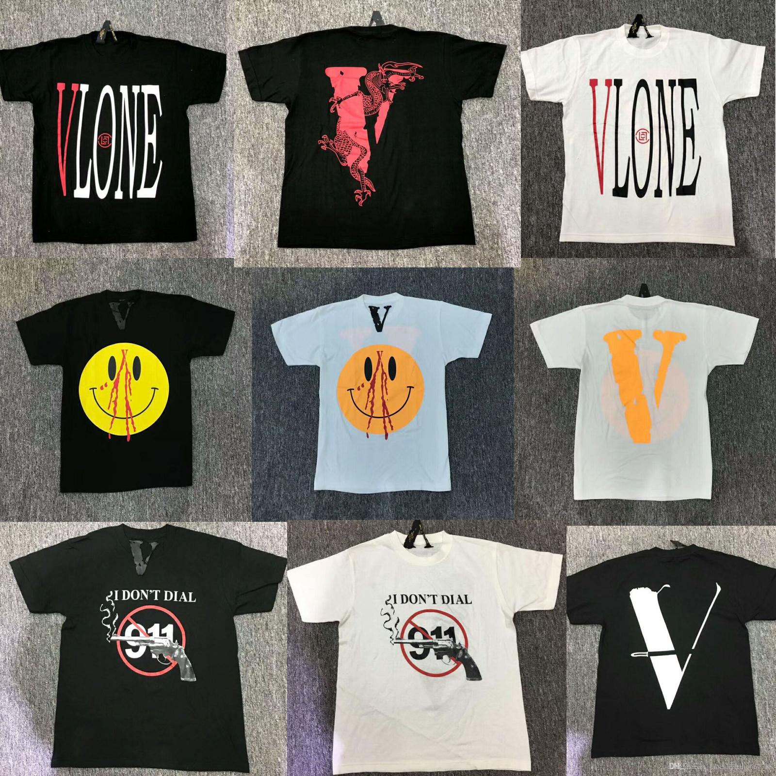 2400x2400 New Style Classic Vlone T-shirts Men Women 1:1 High Quality Big V Pop up  Papking Fragment Top Tees Fashion V Friends T-shirts