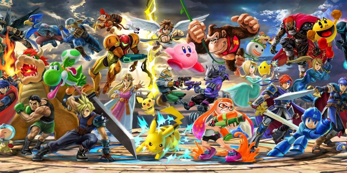 5184x972 Smash Brothers Ultimate Triple Screen 5760x1080 Wallpaper 8-8-18
