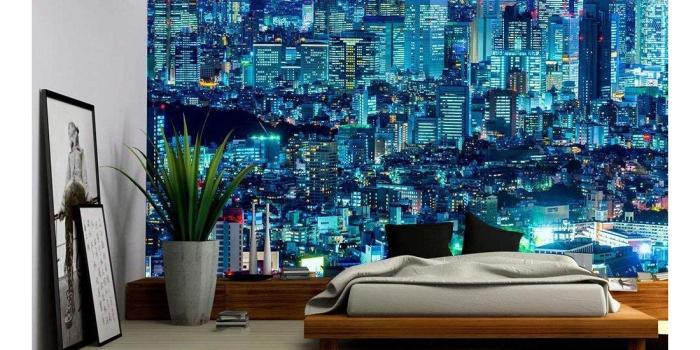 1100x1100 wall26 - Tokyo Skyline, Shinjuku, Japan. - Removable Wall Mural |  Self-Adhesive Large Wallpaper - 100x144 inches