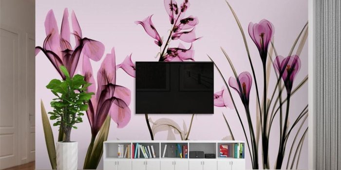 1000x800 US $9.45 37% OFF|Beibehang Custom wallpaper Nordic minimalist aesthetic  pink floral wall living room bedroom tv sofa background wall 3d  wallpaper-in