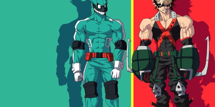 1332x850 Wallpaper green, red, rabbit, anime, hero, friends, manga, powerful