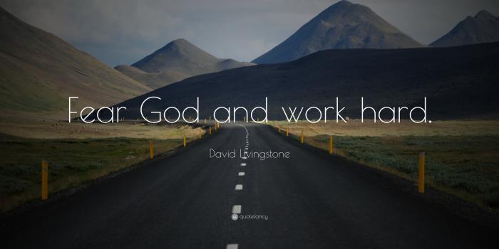 3840x2160 David Livingstone Quote: “Fear God and work hard.” (9 wallpapers