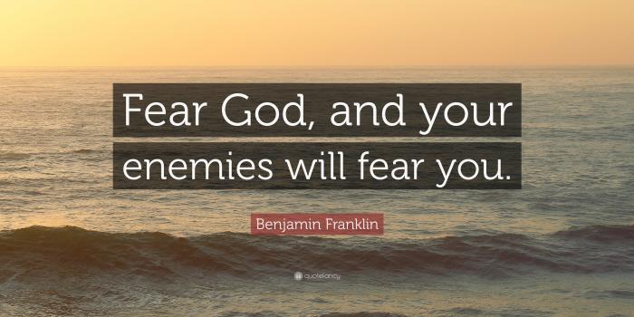 3840x2160 Benjamin Franklin Quote: “Fear God, and your enemies will fear you