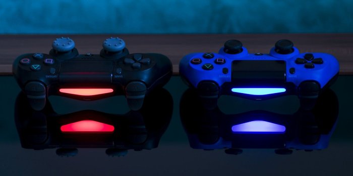 1920x1080 Black and blue Sony PS4 game controller, video games, DualShock