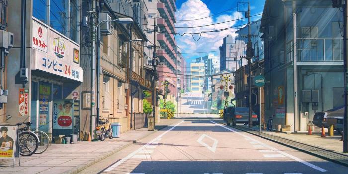 1332x850 Wallpaper Road, Japan, Street, Visual Novella, love money rocknroll