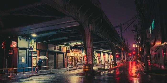 1920x1200 Wallpaper City night, Tokyo, Japan, street, rail bridge, lights