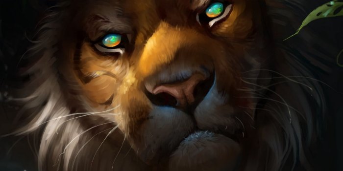 1440x2560 Download wallpaper 1440x2560 lion, muzzle, art, predator, sight qhd