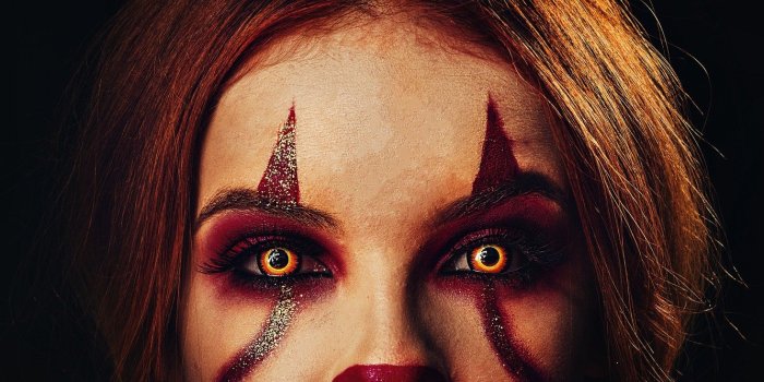 1332x850 Wallpaper dark, beautiful girl, creepy, Face, clown images for