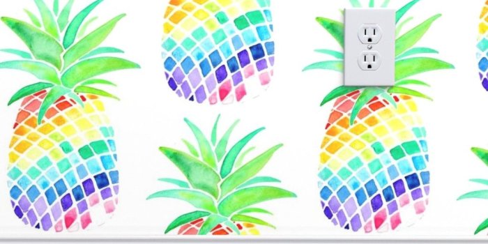 1024x1024 Rainbow Pineapples on Isobar by emeryallardsmith | Roostery Home Decor