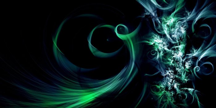 1920x1200 3D Green Galaxy With Floral Design Wallpaper | HD 3D and Abstract