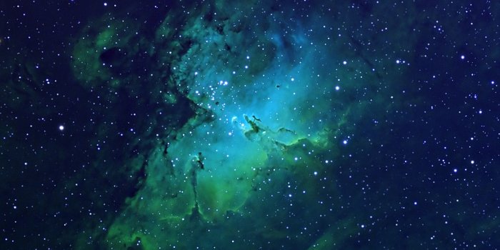 1610x985 Blue and green galaxy background 6 » Background Download