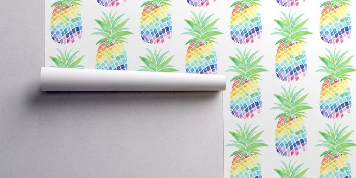 1024x1024 Rainbow Pineapples wallpaper - emeryallardsmith - Spoonflower