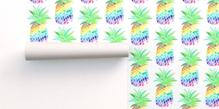 1024x1024 Rainbow Pineapples on Isobar by emeryallardsmith | Roostery Home Decor