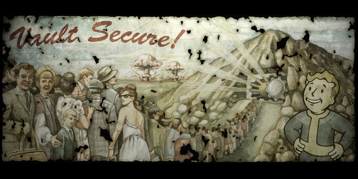 1440x900 HD wallpaper: Fallout Drawing HD, vault secure painting, video games