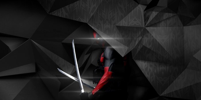 3840x1587 Wallpaper Deadpool, Artwork, Abstract, Dark background, HD, Black