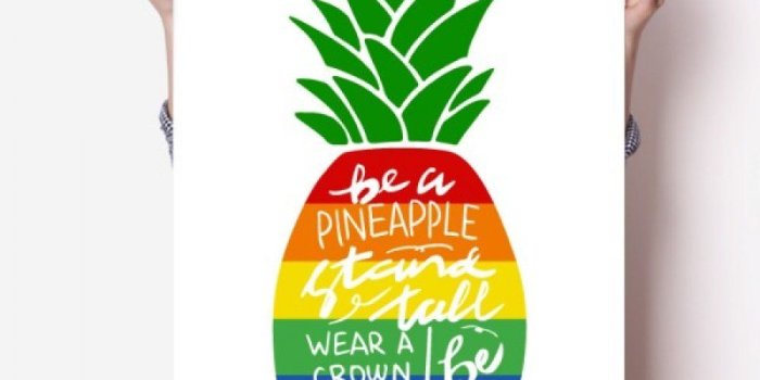1000x1000 Amazon.com: DIYthinker Pineapple Rainbow LGBT Flag Quote Vinyl Wall