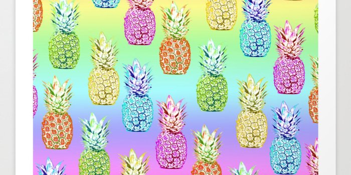 1500x1500 Pineapple Rainbow Art Print