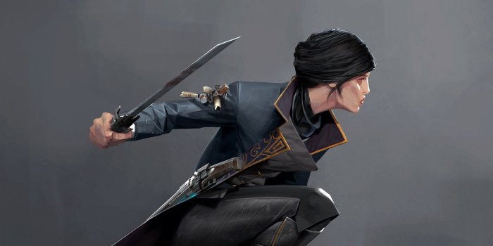 1920x1080 Emily Kaldwin with a dagger. Wallpaper from Dishonored 2