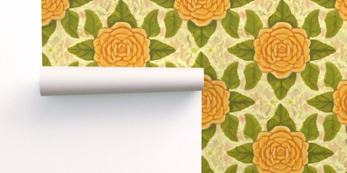 1024x1024 Old Fashioned Orange Rose on Isobar by eclectic_house | Roostery