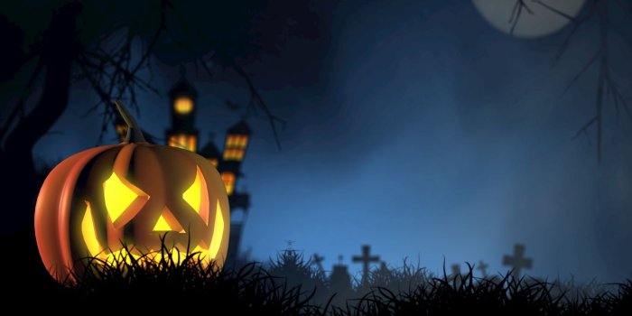 1366x768 Download wallpaper 1366x768 halloween, pumpkin, spooky, face, autumn