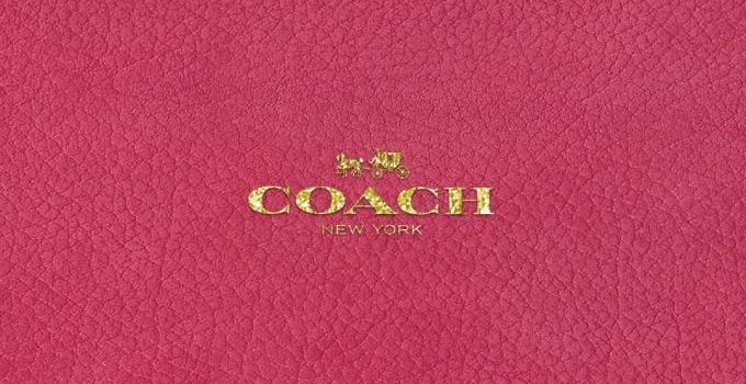 680x1209 コーチ/キラキラゴールドロゴピンクレザー iPhone壁紙 Wallpaper