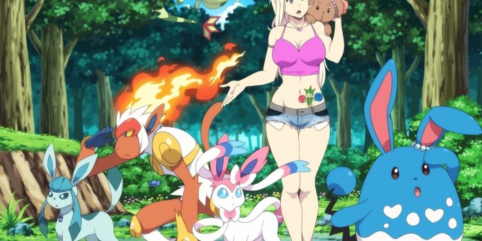 1500x1055 pokemon, green eyes, Flygon, anime, shorts, anime girls, Azumarill