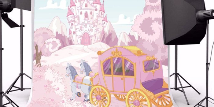 1252x1180 Amazon.com: LFEEY 8x8ft Fantasy Carriage to Princess Castle Backdrop