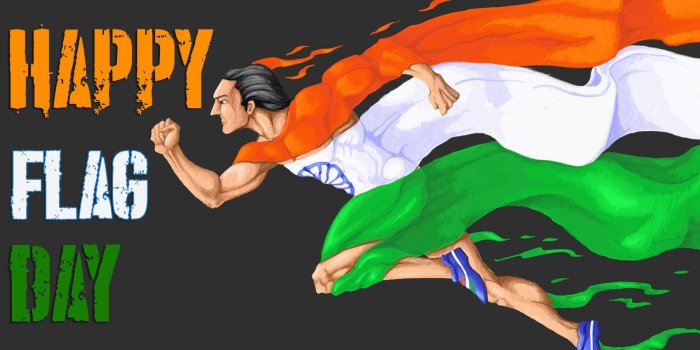 1920x1080 Happy Flag Day India Running Man Hd Background Wallpaper