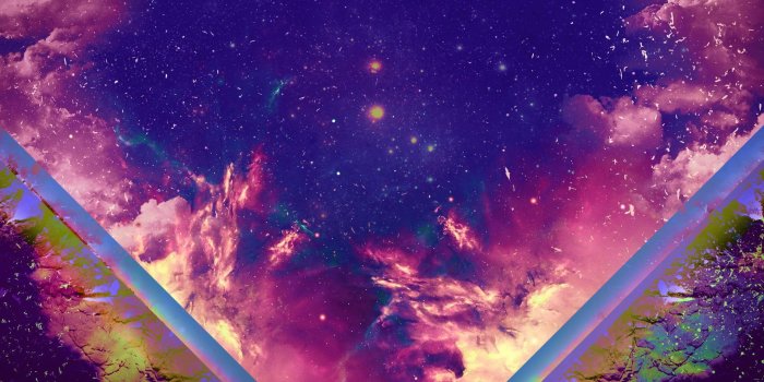 1920x1080 Purple and red galaxy illustratiojn, abstract, space HD wallpaper