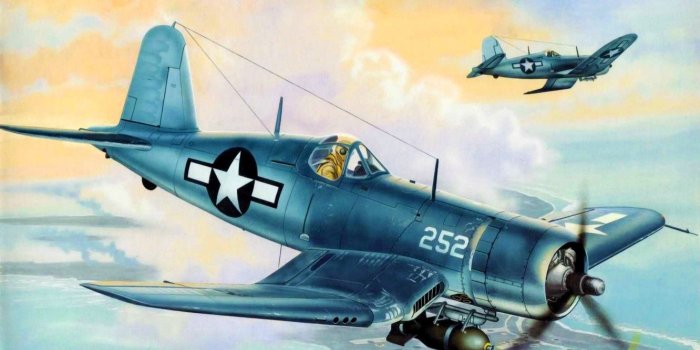 1332x850 Wallpaper fighter, war, art, airplane, painting, ww2, F4U Corsair
