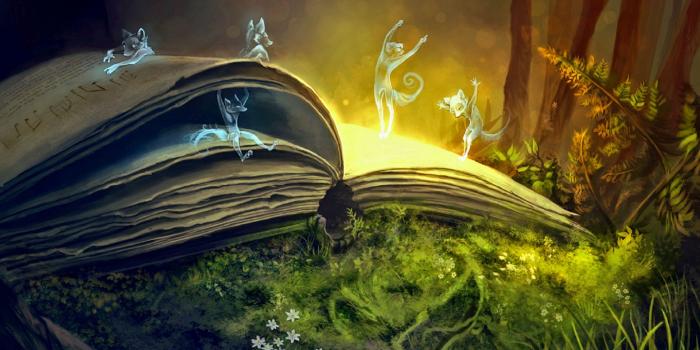 1920x1200 sprites, fantasy, magic, Book, spirits :: Wallpapers