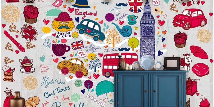 1124x878 3d room wallpaper custom photo mural British London style romantic cute  cartoon background wall painting wallpaper for walls 3 d