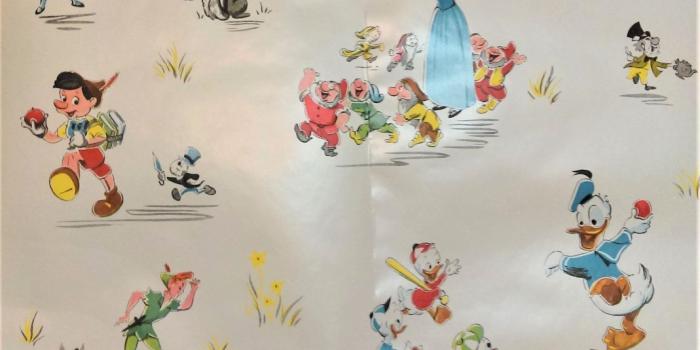 1069x1500 Vintage 1950s RARE DISNEY Wallpaper Full Roll, Contact Paper, Over 5