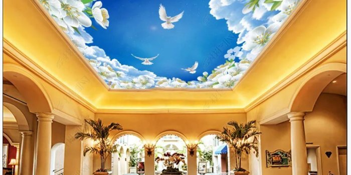 955x824 Custom photo wallpapers 3d ceiling murals wallpaper zenith mural lily  flower simple botanical flower ceiling background wall papers