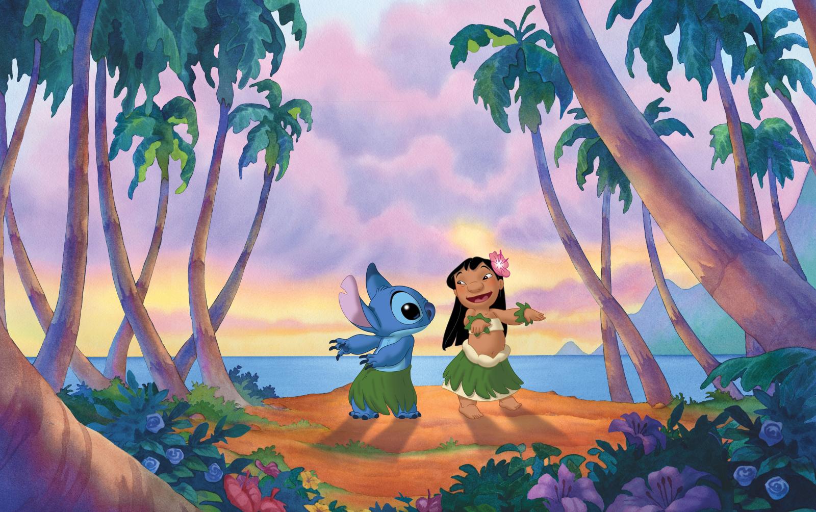 8412x5280 Lilo and Stitch dancing Wallpaper ID:2891