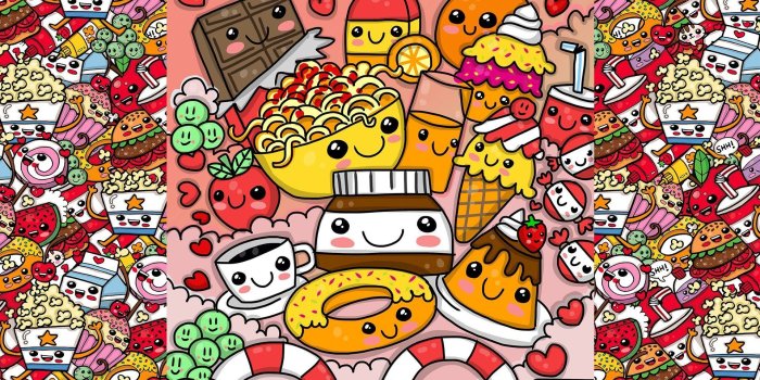 1920x1080 How To Draw Party Kawaii Food by Garbi KW | How to draw | Cute food