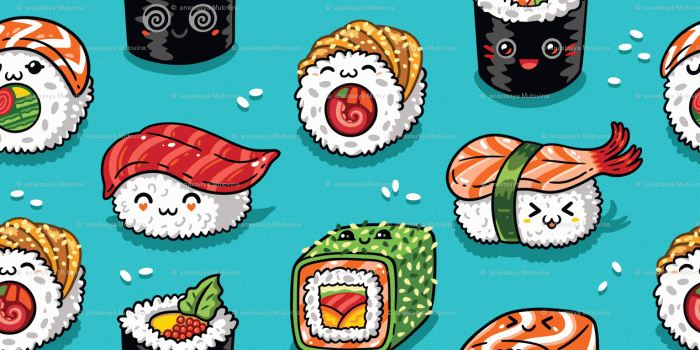 1267x999 Cute kawaii sushi