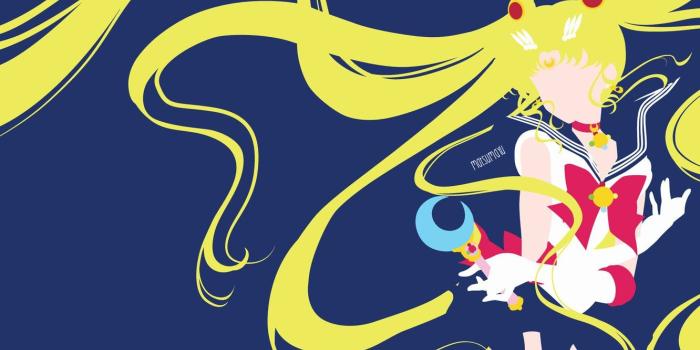 1332x850 Wallpaper girl, minimalism, Blue background, Sailor Moon images for